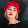 1940s inspired red velvet beret by Anna Chocola