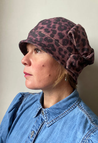 Pink Leopard "Sasha" Cloche Hat