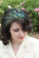 Peacock Feather Headpiece - Anna Chocola Millinery
