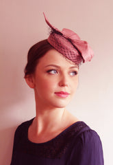 Pink Silk Top Knot Coquette - Anna Chocola Millinery