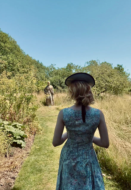 Lee Tilt Hat by Anna Chocola modelled by Nico in Farleys garden 