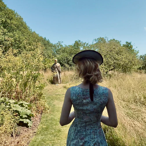 Lee Tilt Hat by Anna Chocola modelled by Nico in Farleys garden 