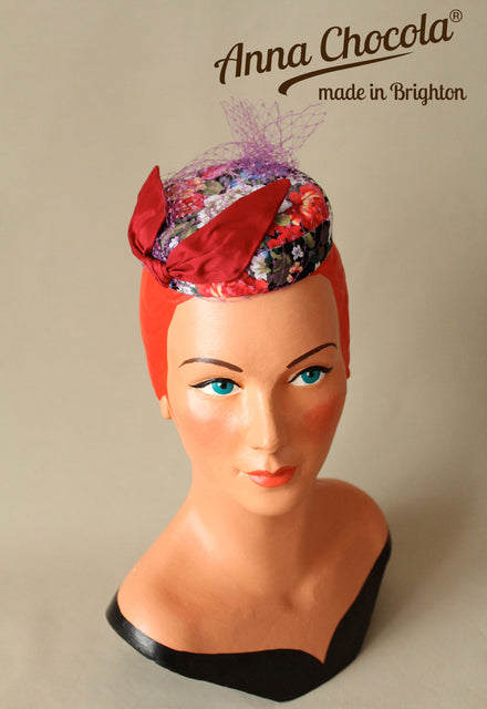 "Coquette" Burlesque Pillbox Hat - Anna Chocola Brighton