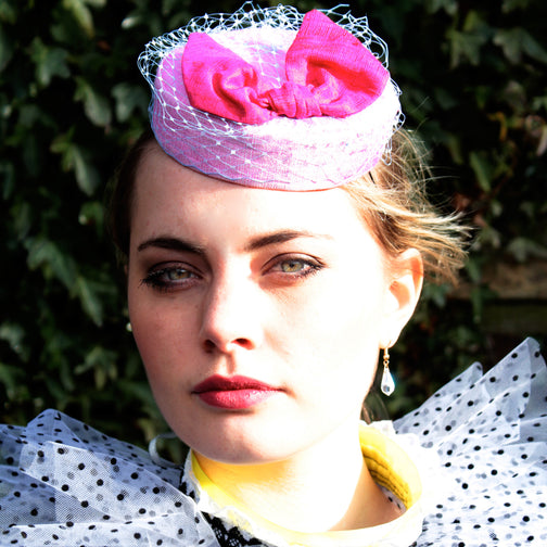 100% Silk Coquette Pillbox Hat - Anna Chocola® 2014