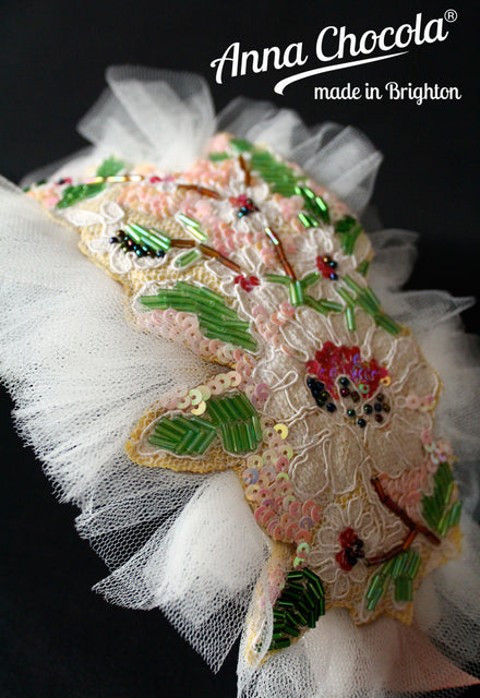 Beaded Lace Headpiece - Anna Chocola® 2014