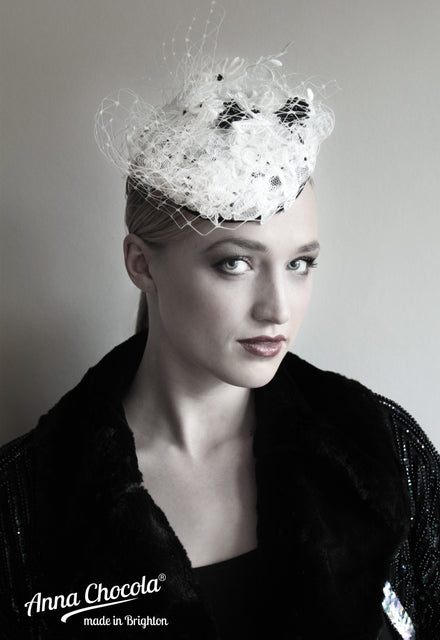 Lace Coquette Pillbox Hat - Anna Chocola® Brighton Milliner 2014