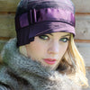 Purple Cloche Hat with Lace