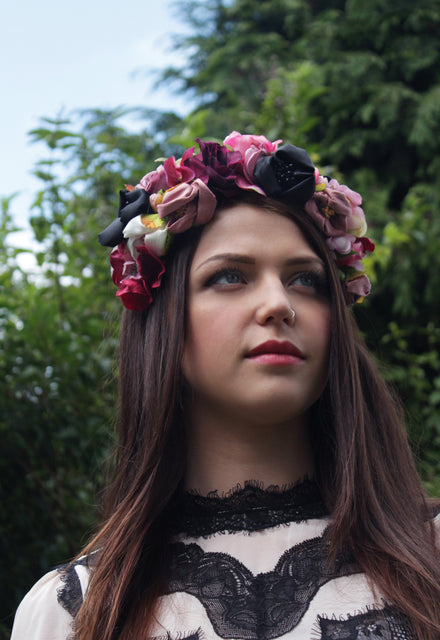 Handmade silk flowers crown