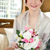 The bride wearing her 1920s Inès cloche hat