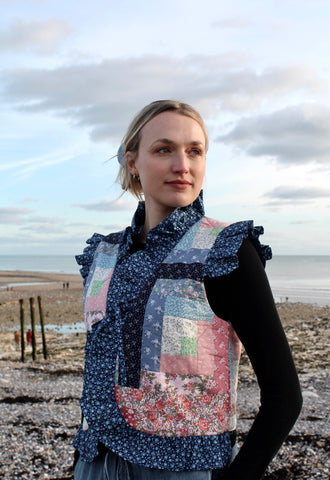 Blue Patchwork Dolly Gilet