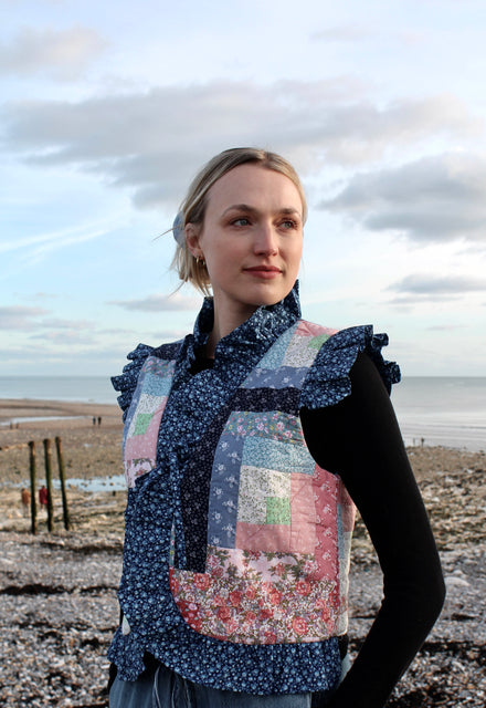 Blue Patchwork Dolly Gilet