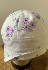 Anna Chocola Brighton Millinery hat made from embroidered cloth for fashion and textile Museum