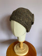 Brown Herringbone "Sasha" Cloche Hat