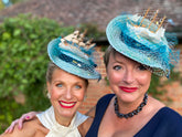 4 Charlotte and Ellie in Poetic ship tilt hat by Anna Chocola for Farleys Surrealist Picnic