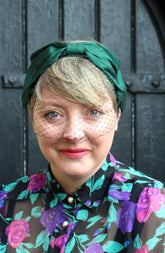 Green Darling headpiece with veil