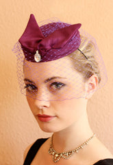 Pink Silk Top Knot Coquette - Anna Chocola Millinery