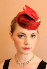 Pink Silk Top Knot Coquette - Anna Chocola Millinery