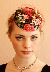 Blue Rose Coquette Pillbox - Anna Chocola Millinery