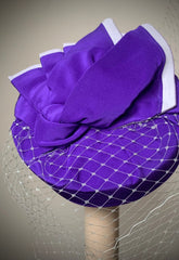 Yvette in Anna Chocola Bridal Coquette pillbox hat