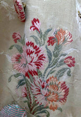 Brocade fabric flowers on 1930s coat