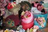 Anna Chocola Brighton Milliner Hats retro fashion pillbox 1950s handmade flowers satin silk races bridal wedding hat 38