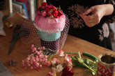 Pink and Red Handmade Silk Flowers 