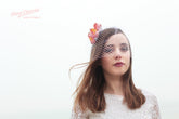 Birdcage Veil with Silk Handmade Flowers - Anna Chocola Millinery