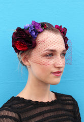 Dusky Pink Handmade Silk Flowers Headpiece - Anna Chocola Millinery