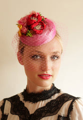 Pink and Red Handmade Silk Flowers 