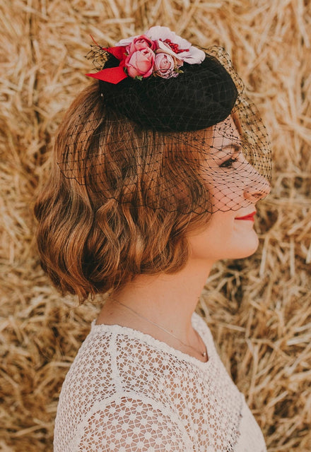 Conchi on her wedding day wearing her custom-made Coquette.