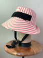 Pink Ticking "Paulette" Hat