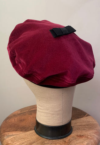 Burgundy & Black Beret