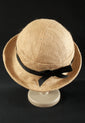 Black Bow Hessian "Croisette" Cloche Hat