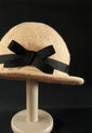 Black Bow Hessian "Croisette" Cloche Hat