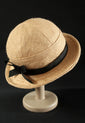 Black Bow Hessian "Croisette" Cloche Hat