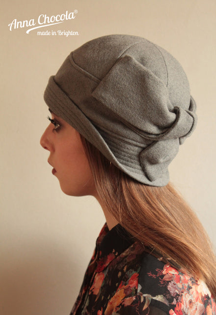 Grey Wool "Sasha" Cloche Hat