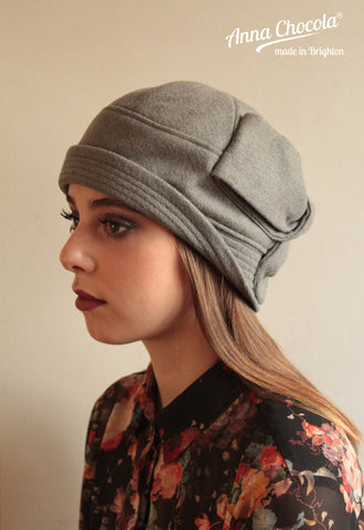 Grey Wool "Sasha" Cloche Hat