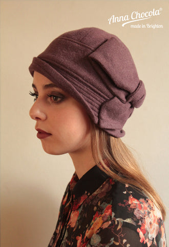 Mauve "Sasha" Cloche Hat