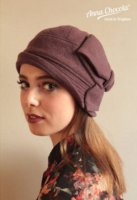 Mauve "Sasha" Cloche Hat