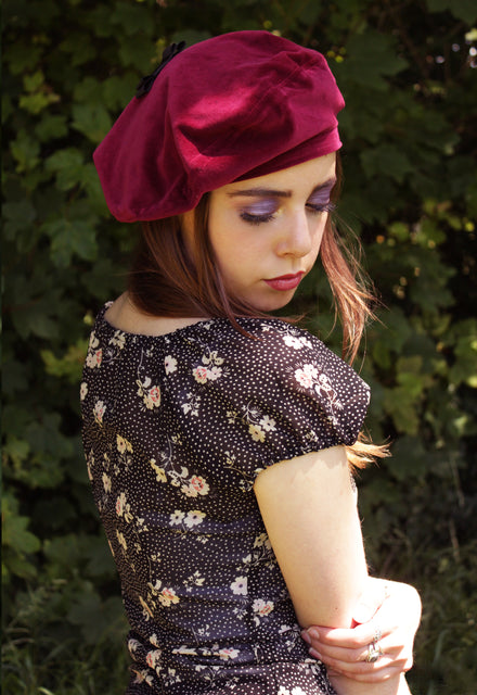 Raspberry 1930s Beret