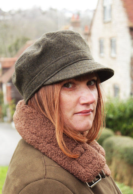 Olive Green Wool Cap