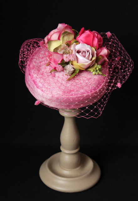 Pretty Pink "Coquette" Pillbox with Roses