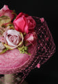 Pretty Pink "Coquette" Pillbox with Roses