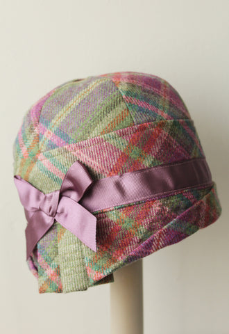 Green Plaid Cloche Hat