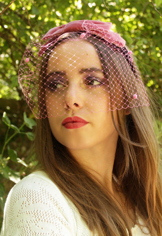 Pink "Joli Blush" Veil Headband