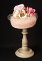 Powder Pink "Coquette" Pillbox with Roses