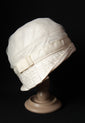 Bridal Ivory Satin "Inès" Cloche Hat