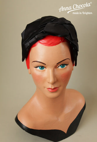 Black Satin "Origami" Headpiece