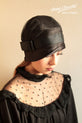 Black Satin "Inès" Cloche Hat