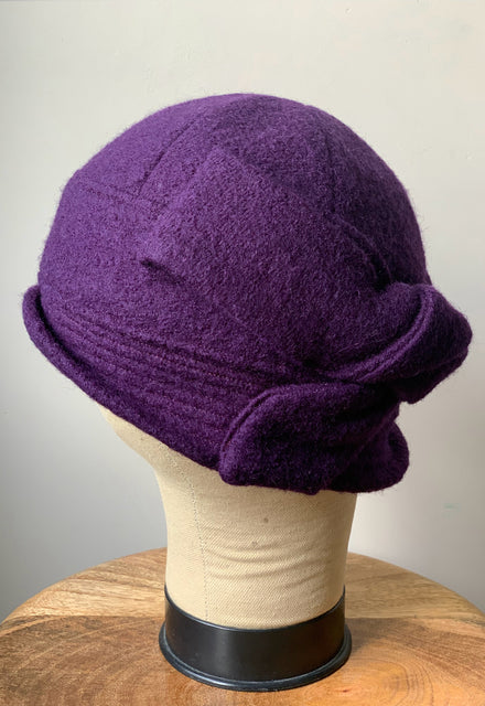 Purple Wool "Sasha" Cloche Hat